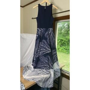 Hutch Women's Size Medium Navy Blue Dress Sea Coral Print